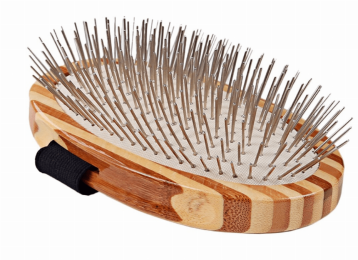 Bass Brushes- Style & Detangle Pet Brush (Palm Style /Striped Finish)