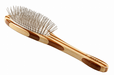 Bass Brushes- Style & Detangle Pet Brush (Medium Oval/ Striped Finish)