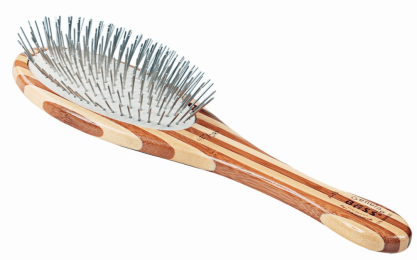 Bass Brushes- Style & Detangle Pet Brush (Large Oval /Striped Finish)