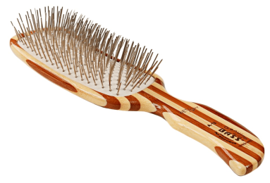 Bass Brushes- Style & Detangle Pet Brush (Semi "S" Style /Striped Finish)