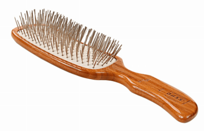 Bass Brushes- Style & Detangle Pet Brush (Semi "S" Style /Dark Finish)