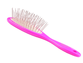 Bass Brushes- Style & Detangle Pet Brush (Small Oval /Pretty Pink Finish)