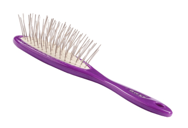 Bass Brushes- Style & Detangle Pet Brush (Small Oval /Royal Purple Finish)
