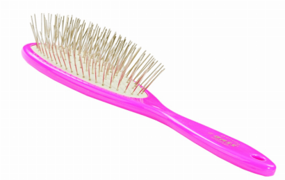 Bass Brushes- Style & Detangle Pet Brush (Large Oval /Pink Finish)