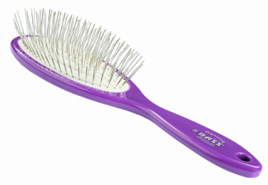 Bass Brushes- Style & Detangle Pet Brush (Large Oval /Royal Purple Finish)