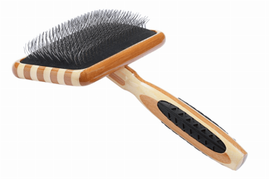 Bass Brushes- De-matting Pet Brush (Large Slicker Style /Striped Finish)