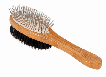 Bass Brushes- Dual Sided Pet Brush (Full Oval /Dark Finish)