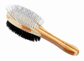 Bass Brushes- Dual Sided Pet Brush (Full Oval/ Stiped Finish)