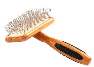 Bass Brushes- Shine & Condition Pet Brush (Medium Oval /Striped Finish)