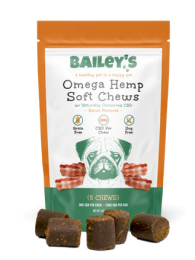 Bailey's Bacon Flavored Omega Hemp Soft Chews - 5 Count On-The-Go Pack