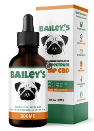 Bailey's Full Spectrum Hemp Oil For Dogs with 300MG Naturally Occurring CBD