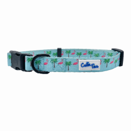 Cutie Ties Fun Design Dog Collar (Color: Flamingo Miami Vice)