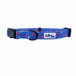 Cutie Ties Fun Design Dog Collar (Color: Red/White/Bones)