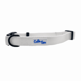 Cutie Ties Fun Design Dog Collar (Color: White)