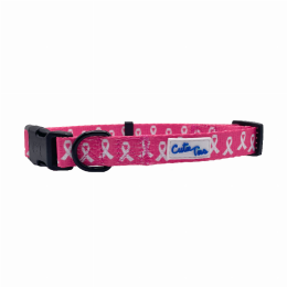Cutie Ties Fun Design Dog Collar (Color: Breast Cancer Awareness Pink)
