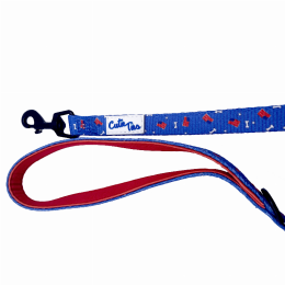 Cutie Ties Fun Design Dog Leash (Color: Red/White/Bones)