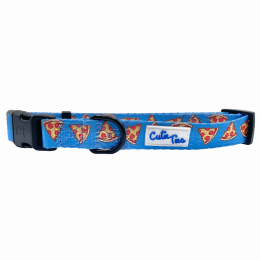 Cutie Ties Fun Design Dog Collar (Color: Pizza Crust)