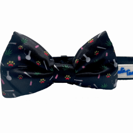 Cutie Ties Dog Bow Tie (Color: Marijuana Black)