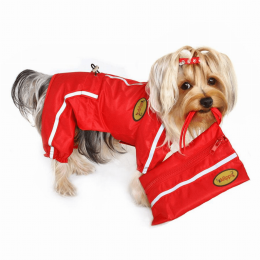 Raincoat Bodysuit with Reflective Stripes & Matching Pouch (Color: )