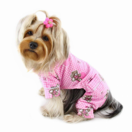 Adorable Teddy Bear Love Flannel PJ (Color: Pink)