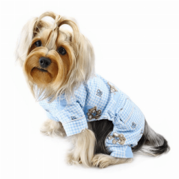 Adorable Teddy Bear Love Flannel PJ (Color: Light Blue)