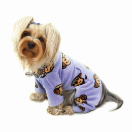 Silly Monkey Fleece Turtleneck Pajamas (Color: Lavender)