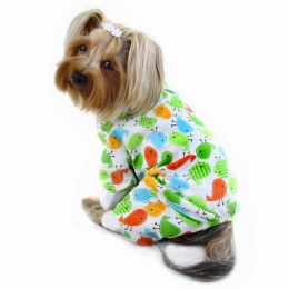 Knit Cotton Pajamas with Early Birdies (Color: Green)