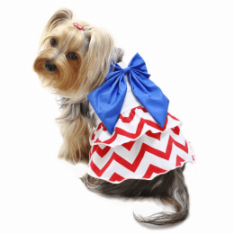 Patriotic Red/White/Blue Large Bow Sundress (Color: )