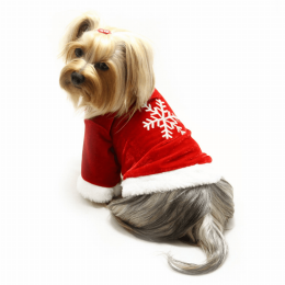 Velour Holiday Shirt with Sparkling Silver Snowflake (Color: )