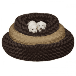 Slumber Pet Swirl Plush Donut Bed (Color: Brown)