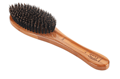 Bass Brushes- Shine & Condition Pet Brush (Full Oval/ Dark Finish) (Color: Dark Bamboo)