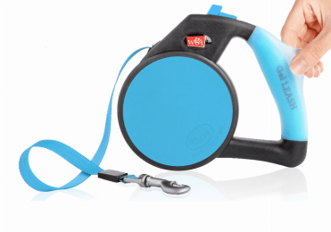 Gel Handle Reflective Tape Retractable Leash (Color: Blue)