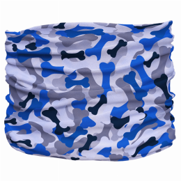 Bone Camo Pup Scruff (Color: Blue,Grey)